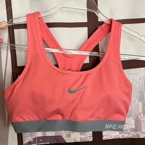 SOLD Nike Pro Coral/Pink Dri-Fit Sports Bra Size M (Small Flaws)